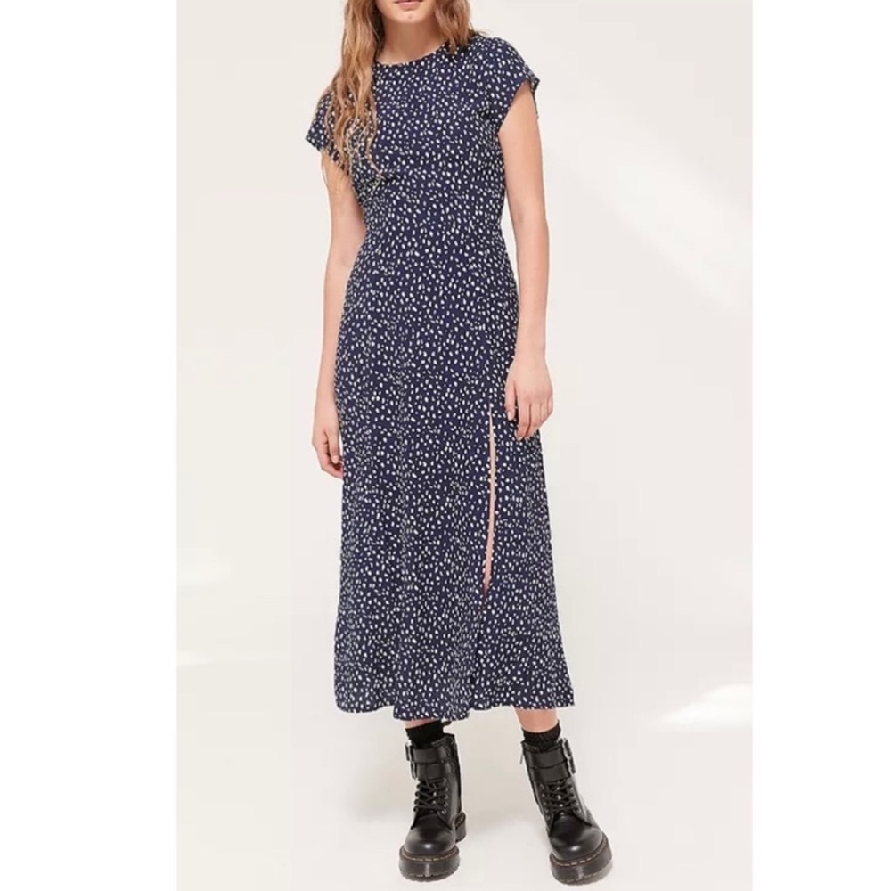 Urban Outfitters UO Lindsey Open Back Slit Midi Dress